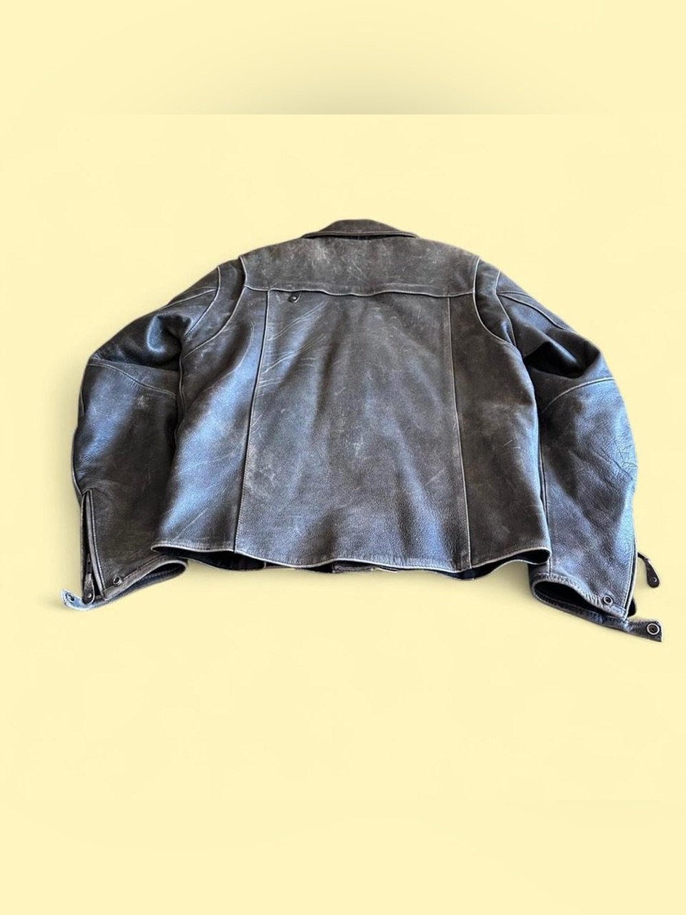 First Classics Double Rider Motorcycle Leather Jacket Distressed Gray Black M - Picture 3 of 8